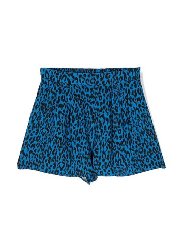 Zadig & Voltaire Kids - elasticated-waistband leopard-print shorts - kids - Viscose - 14 yrs - Blue