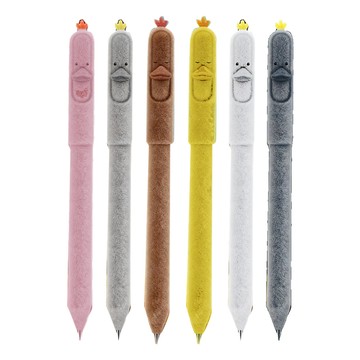 絨絨鴨按動中性筆 藍芯(款式隨機出貨)