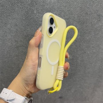 得樂適用17蘋果16手機殼淺黃果凍膚感iphone16promax磁吸新款二合一15pro小眾14簡約大孔13情侶12個性16plus