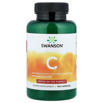 Swanson Vitamins, 含生物類黃酮的緩衝維生素 C，100 粒膠囊