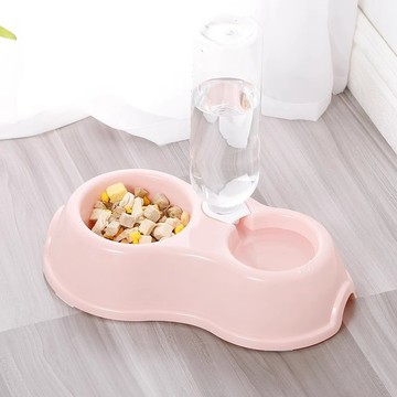 台灣現貨 寵物自動雙碗飲水器、塑膠狗碗、馬卡龍貓食碗、寵物帶水壺雙碗套裝