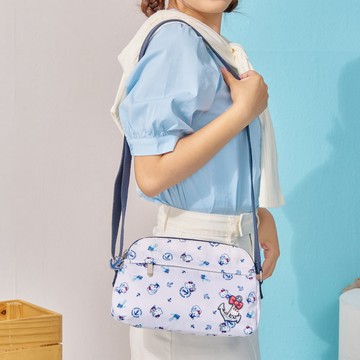 【Hello Kitty】皇家航海-雙拉鍊側背包-白 KT03J07WT(11GI)