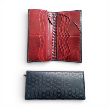 ગ્રાફ (Asanoha) 紋樣 Basic 長夾 Type2 義大利 Buttero × 日本國產小牛皮