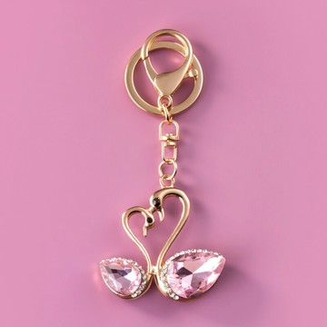 鑲鉆小天鵝鑰匙扣掛件創意個性網紅汽車鏈鎖匙圈環可愛女包包掛飾