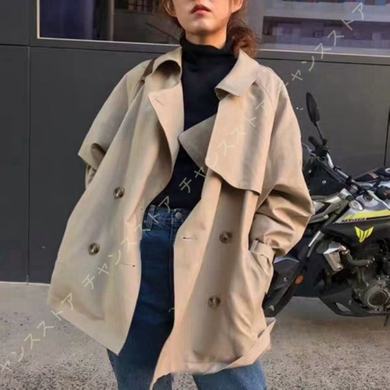 トレンチコート スプリングコート レディース 春秋コート ベルト 薄手 アウター ジャケット 着痩せ ショート丈 ショートジャケット 通販 Lineポイント最大get Lineショッピング