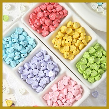 多巴胺閤金愛心紐扣串珠材料 diy手鏈項鏈散珠 飾品配件 串珠材料 串珠材料包 珠珠材料 手串材料