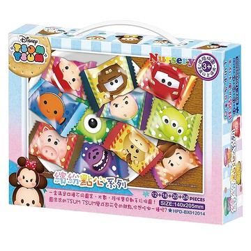 Disney Tsum Tsum 兒童益智4合1進階拼圖手提盒套裝 適合3歲以上兒童 含12 16 20和24片拼圖  1盒  72片