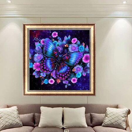 KTHOFCY 5D DIY Diamond Painting Kits for Adults Kids Butterfly Flowers Full Drill Embroidery Cross Stitch Crystal Rhinestone Paintings Pictures Arts W