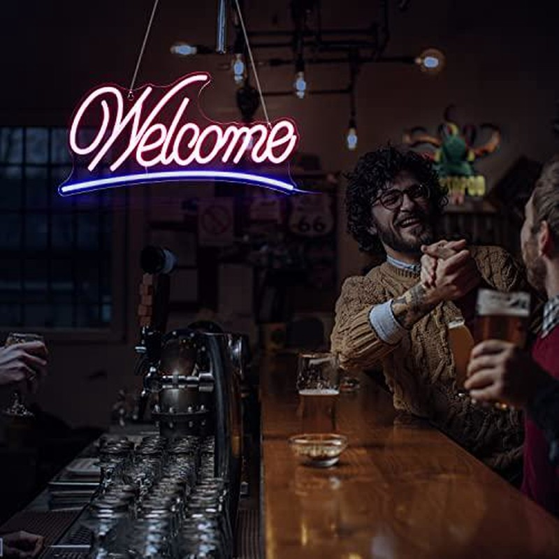 Welcome ネオンサイン店舗装飾ネオンライトLedナイトサインUSB