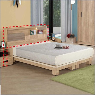 梧桐色5尺夜燈床頭片 標準雙人 床頭背板 床片 【275B1212】Leader傢居館275-2712