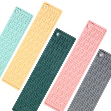 水龍頭防濺瀝水墊硅膠長條窄邊洗手臺廚房臺面吧臺高顏值防滑杯墊