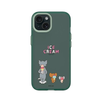 iPhone 15 Clear 憂墨綠 - 湯姆貓與傑利鼠 Tom and Jerry - Ice Cream