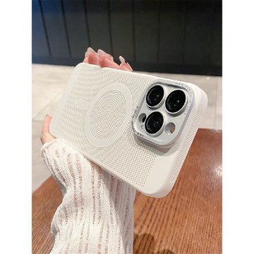 適用蘋果16promax手機殼透氣散熱iPhone15帶鏡頭膜MagSafe磁吸14全包防摔13磨砂高級感12新款保護套網紅超薄p