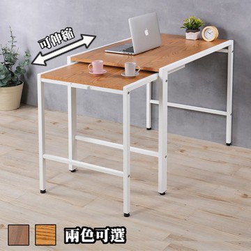 《C&B》伊塔設計家工業風可伸縮多用途書桌餐桌橡木色