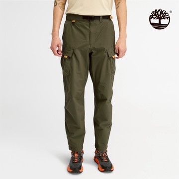 Timberland 男款軍綠色彈性快乾運動長褲|A6VBTA58