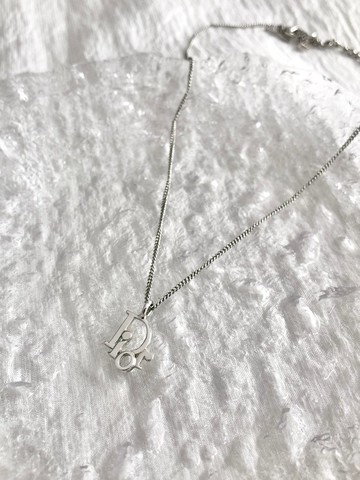 【日本直送 名牌中古包】Christian Dior 迪奧 項鍊 銀色 DIOR Logo vintage 舊款 skg37x