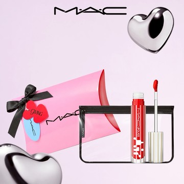 【MAC】1+1 超透亮冰晶潤唇露化妝包組 ✨  超透亮保濕豐唇露 | 唇蜜 潤唇膏 唇露 護唇膏 唇膏 生日禮物 巨蟹座禮物