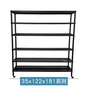 【TOP QUEEN】35x122x181cm附輪 鐵力士菱格烤漆萬用收納六層架