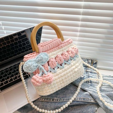 保教會💛diy手工編織包包自制鬱金香材料包成品送女友閨蜜禮物斜挎手提包  毛線編織包包 編織包材料包  手工編織包材料
