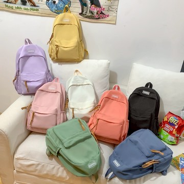 【𝐔.𝐉.𝐉】現貨✨【顏色控必收】馬卡龍色系後背包｜輕便耐裝 雙肩包 書包 帆布雙肩包