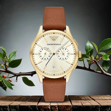 Emporio Armani 亞曼尼 雙眼計時手錶-42mm AR11714