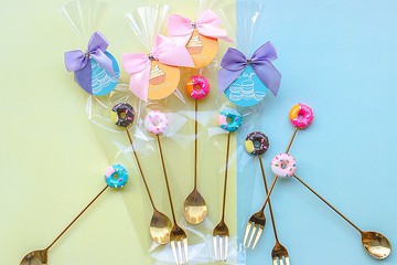 (附贈吊牌包裝) 創意禮物-甜甜圈叉子湯匙 (滿百份免費印名字)