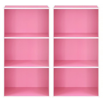 HOPMA 合馬家具 日式木紋三層櫃 G-309RD 2個  粉紅色  41.5 x 30 x 89.5cm