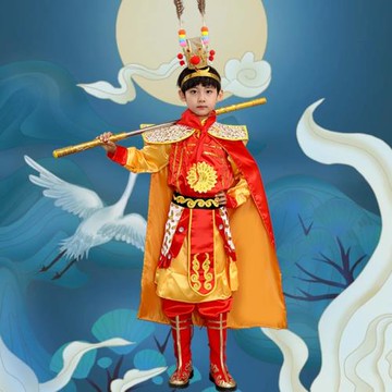 2023年新款孫悟空兒童衣服齊天大圣美猴王行者猴子西游記演出套裝