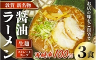 [040-a001] ラーメン 敦賀の新名物！店主こだわりのラーメン（醤油味3食入りセット） 