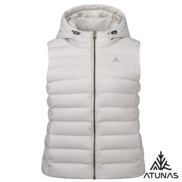 【ATUNAS 歐都納】女款HEAT CORE蓄熱羽絨背心A1VE2507W米卡/防風/防潑水/保暖佳/樂遊戶外