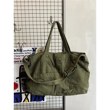 ins水洗帆布包日系韓版古著感少女學生大容量單肩包文藝斜挎包男