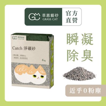 【草恩貓砂】Catch 淨礦砂 15包組(4kg/包)(無塵/無香/貓砂/強效凝結)