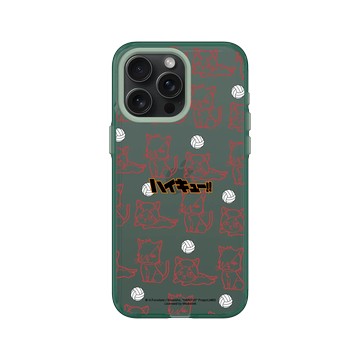 iPhone 15 Pro Max Clear 憂墨綠 - 排球少年 Haikyu!! - 線稿風格 - 研磨&黑尾 01