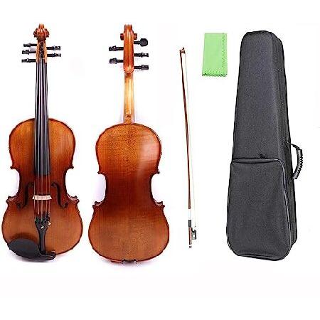 String Viola 16 inch Maple Wood Back Spruce Wood Top Ebony Wood Fingerboard ＆ Tailpiece ＆ Chin Rest Full size Viola with Bow and Backpack Strin