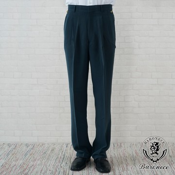 【BARONECE】紳士質感打摺西褲_藏綠(698126-16)