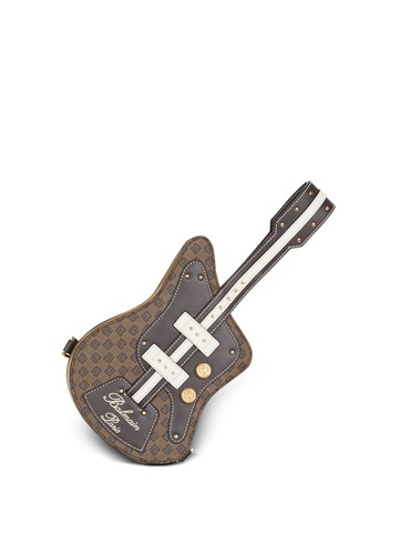 Balmain - mini Guitar shoulder bag - women - Polyurethane/Polyethylene/Calf Leather - One Size - Brown