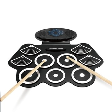【山野樂器】手捲電子鼓 2026充電版 9音面雙踏板 高品質雙喇叭 24小時超長續航 支援耳機錄音功能