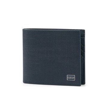 【PORTER INTERNATIONAL】沉穩風尚 LOFTY系列 真皮雙折短夾(深藍色)
