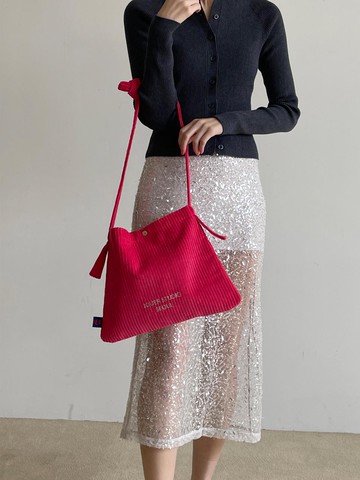 Corduroy Mini Bag Hot Pink
