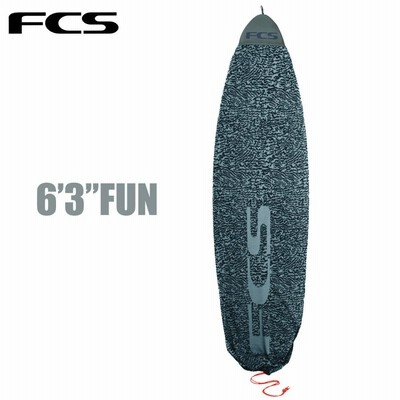 FCS サーフボードケース ファンボード用6'3" Stretch Fun Board Cover ストレッチファンボードカバー ブラック グレー サーフィン Knit Case ニットケース