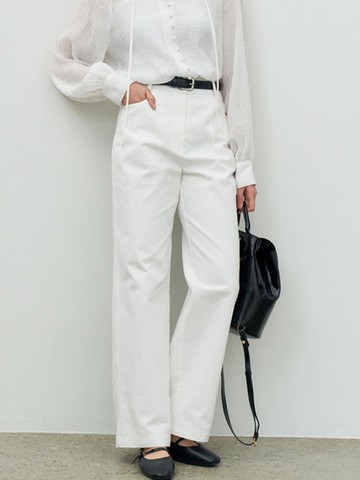 Classic Straight Cotton Denim Pants [Beige] (MBESPA009WH)