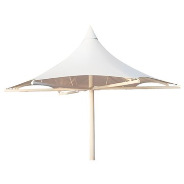 用戶外停車棚斜拉桿棚七字梁汽車棚遮陽棚電動車棚張拉膜結構384M