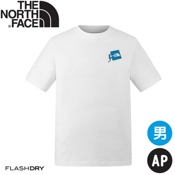 【The North Face 男 吸濕透氣排汗短袖圓領T AP《白》】8D7C/登山/排汗/透氣/短袖T