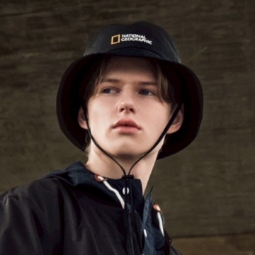 經典刺繡 LOGO 漁夫帽 - 黑色