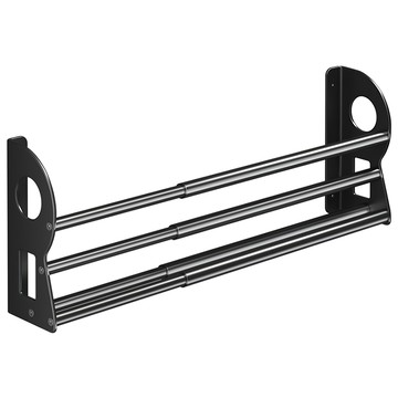 Kyhome 壁掛雙層伸縮鞋架/門後拖鞋架/鞋子收納架  1個  槍灰色