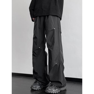 美式機能降落傘兵沖鋒褲男秋季闊腿伐木工裝褲子高街vibe休閑長褲