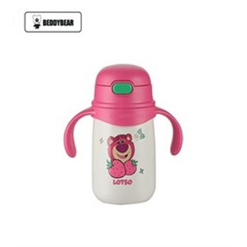 【BEDDYBEAR】中透不銹鋼保溫學飲杯 400ml - 貪吃草莓熊