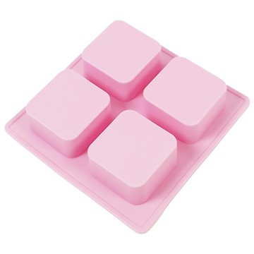 Bestom 4格正方形烘焙矽膠模具  顏色隨機  1個