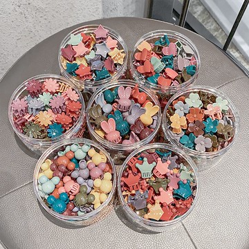 韓版泫雅風頭飾卡通抓夾彩色夾子發卡混合罐裝發抓邊夾發飾頂夾女