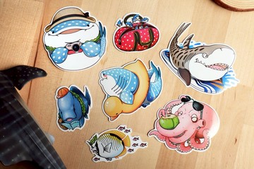 豆腐鯊點點 spot whale shark 夏季旅遊篇(7入) (貼紙/鯨鯊/鯊魚)